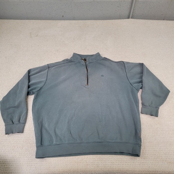 Wolverine Sweater Mens Large Green Blue‎ Faded 1/4 Zip Up Pullover Fleece Active - Picture 1 of 11